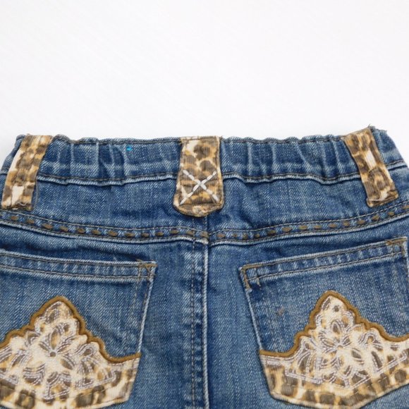 The Children's Place Girls 3T Denim Leopard Print Trim Skirt - Picture 7 of 10